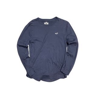Hollister Co Long‑Sleeve Crewneck – Men’s XS – Navy Blue Cotton